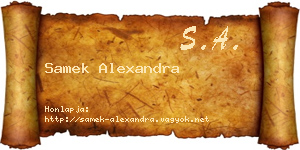 Samek Alexandra névjegykártya